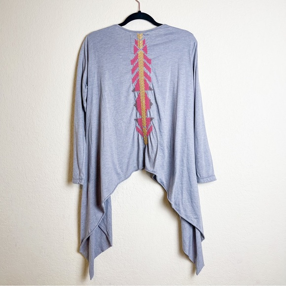 Johnny Was Embroidered Long Sleeve Shirt Grey Size Small - Picture 4 of 5